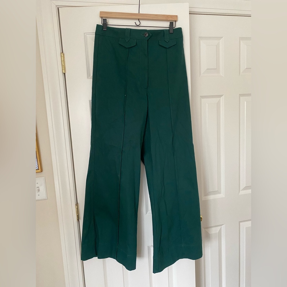 Anthropologie Green Trouser Size 14 US worn twice great condition